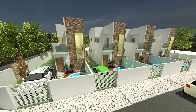 Foto 1 - Casa dplex nova 3qts com piscina e churrasqueira