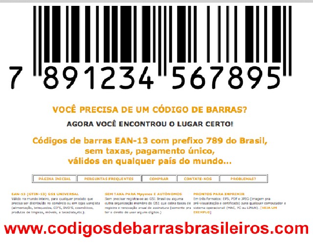 Foto 1 - Cdigos de barras ean-13 com prefixo 789 do brasil