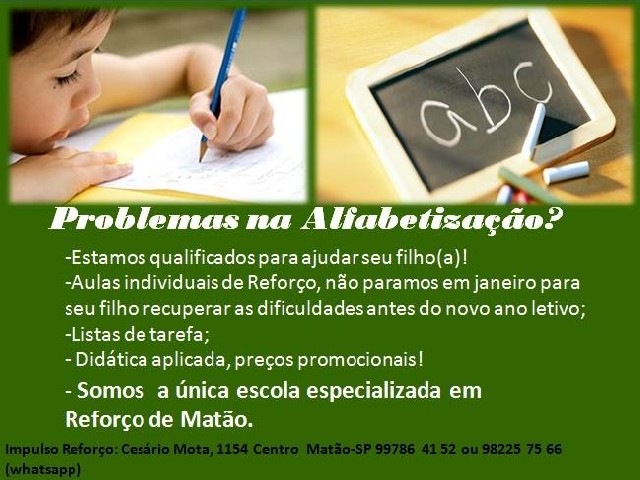 Aulas de reforço escolar